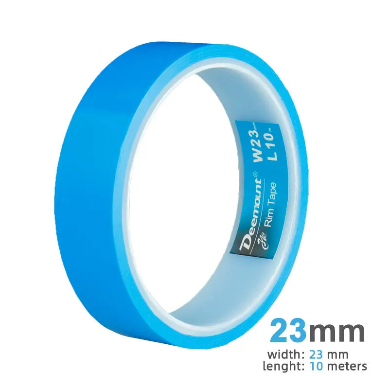 Tensilized Strapping Tape for Tubeless Bicycle Rims, 9.14m long, widths of 23/25/27/29/32/34mm, good residue-holding.