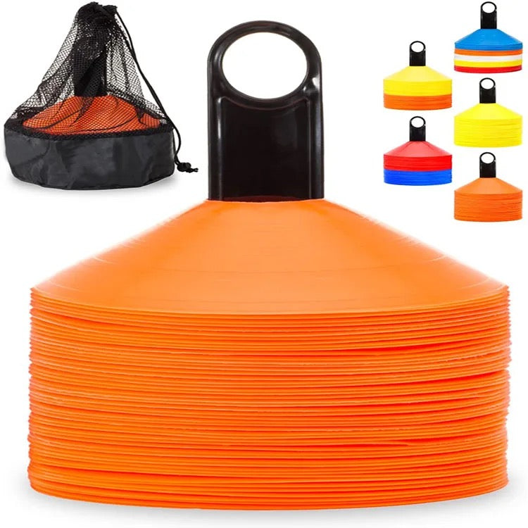 Agility Cones. 25 Pack W/ STAND & Mesh Bag