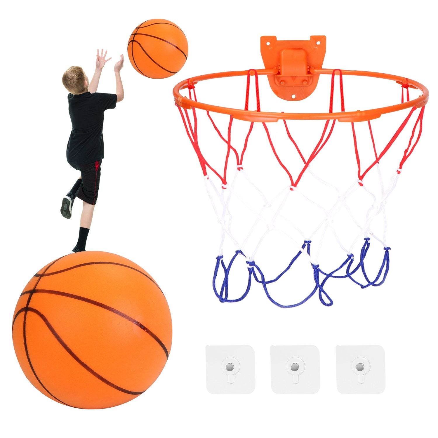 Silent Basketball Moderate Elasticity Anti-deformation Long Lasting Comfortable Touch Anti-Skid Parent-child Interaction Polyure