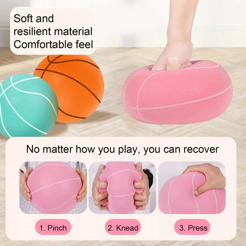 Silent Basketball Moderate Elasticity Anti-deformation Long Lasting Comfortable Touch Anti-Skid Parent-child Interaction Polyure