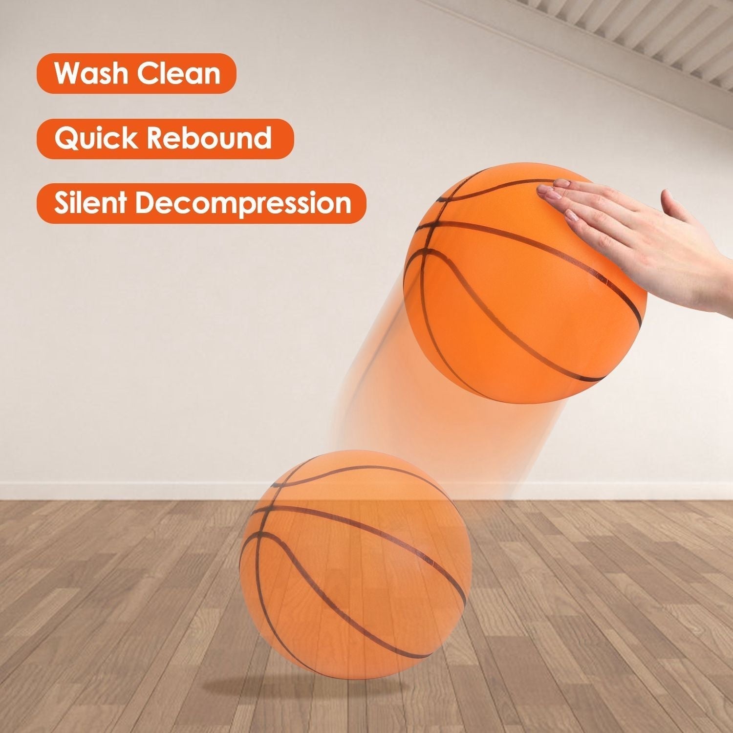 Silent Basketball Moderate Elasticity Anti-deformation Long Lasting Comfortable Touch Anti-Skid Parent-child Interaction Polyure