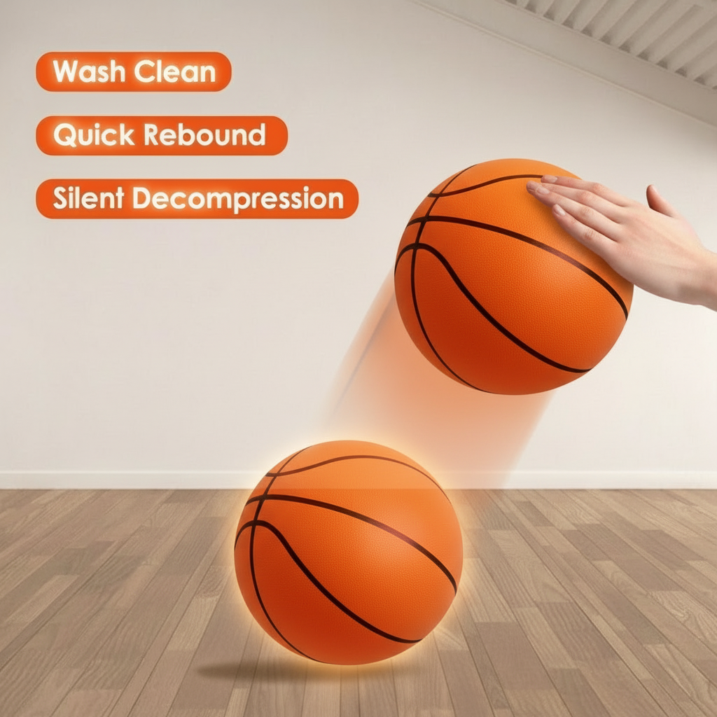 Silent Basketball Moderate Elasticity Anti-deformation Long Lasting Comfortable Touch Anti-Skid Parent-child Interaction Polyure