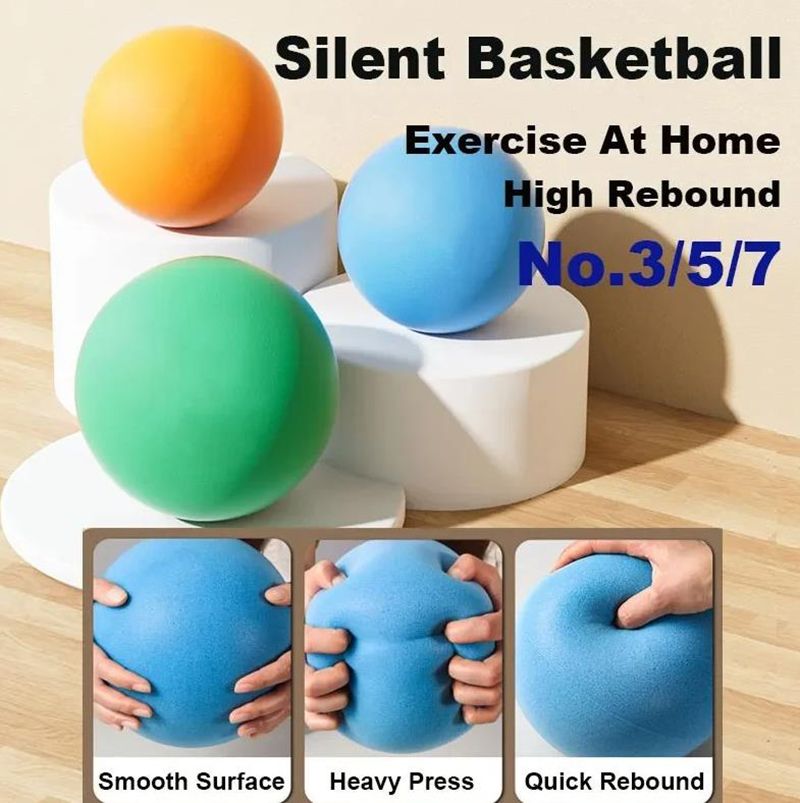 Silent Basketball Moderate Elasticity Anti-deformation Long Lasting Comfortable Touch Anti-Skid Parent-child Interaction Polyure